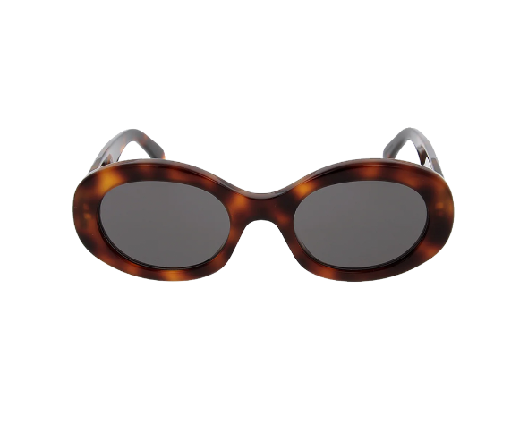 Lunettes de soleil CL40194U de la marque Celine avec le célèbre logo triomphe, modèle pour femmes, avec un design ovale fabriquée en acétate écaille disponible dans les boutiques Atelier Lou Paris 