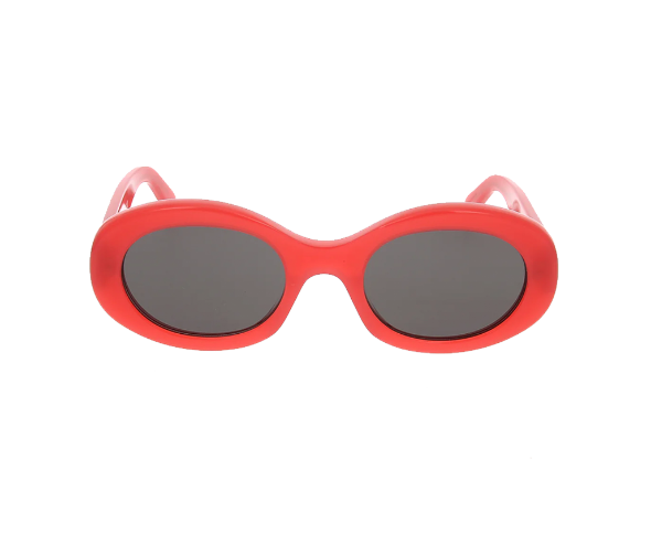 Lunettes de soleil CL40194U de la marque Celine avec le célèbre logo triomphe, modèle pour femmes, avec un design ovale fabriquée en acétate framboise disponible dans les boutiques Atelier Lou Paris 