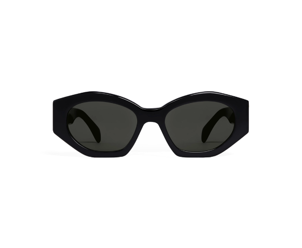Lunettes de soleil CL40238U de la marque Celine orné du célèbre logo triomphe, monture solaire pour femmes, avec un design géométrique fabriquée en acétate noir disponible dans les boutiques Atelier Lou Paris 