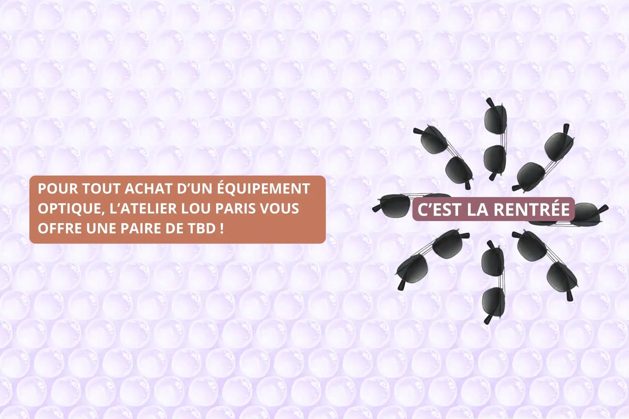 Un flyer promocionnant une offre d'équipements optiques.