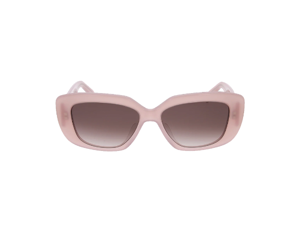 Lunettes de soleil CL40216U de la marque Celine ornée du logo Triomphe, monture solaire femmes, avec un design carrée en acétate rose disponible dans les boutiques Atelier Lou Paris 