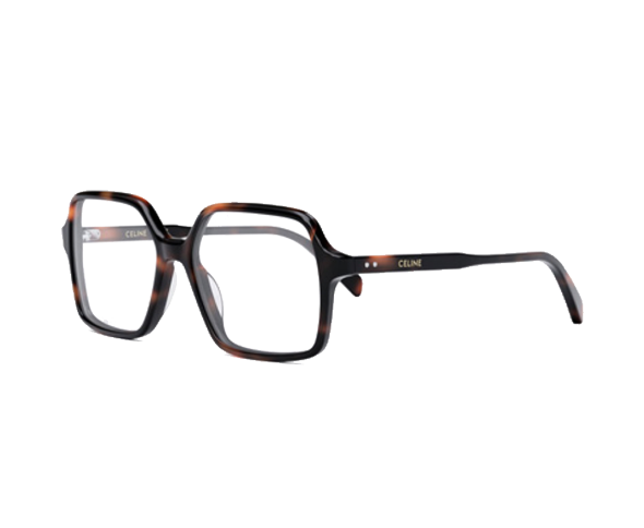 Lunettes de vue CL50126I de la marque Celine, monture optique pour femmes, avec un design carré oversize fabriquée en acétate écaille disponible dans les boutiques Atelier Lou Paris 