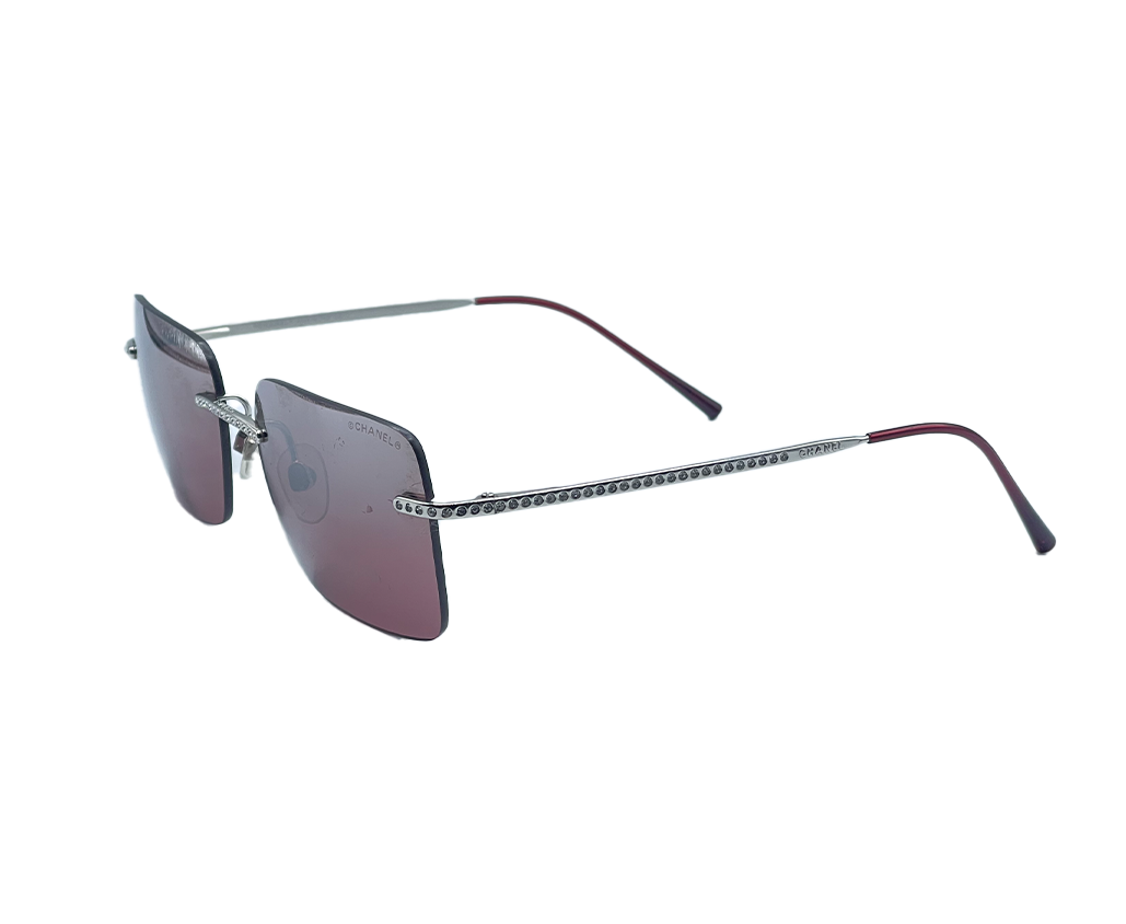 CHANEL CC Aviators Pink Rimless Sunglasses WCase  Chelsea Vintage Couture