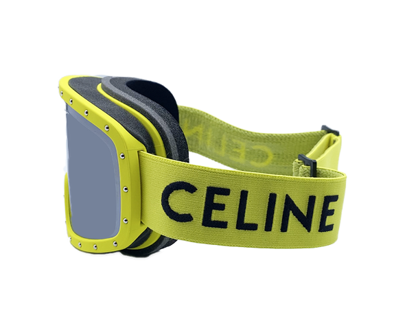 Masque de ski CL40196U de la marque Celine, modèle mixte de couleur jaune, disponible dans les boutiques Atelier Lou Paris 