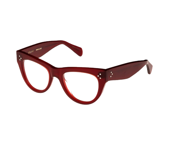Lunettes de vue CL5003IN de la marque Celine , monture optique pour femmes, avec un design cat eye fabriquée en acétate rouge disponible dans les boutiques Atelier Lou Paris