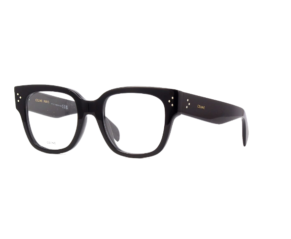 Lunettes de vue CL50066I de la marque Celine , monture optique pour femmes, avec un design carré arrondis fabriquée en acétate noir disponible dans les boutiques Atelier Lou Paris