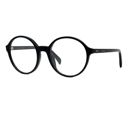 Lunettes de vue CL50092I de la marque Celine, monture optique pour femmes, avec un design rond fabriquée en acétate noir disponible dans les boutiques Atelier Lou Paris 