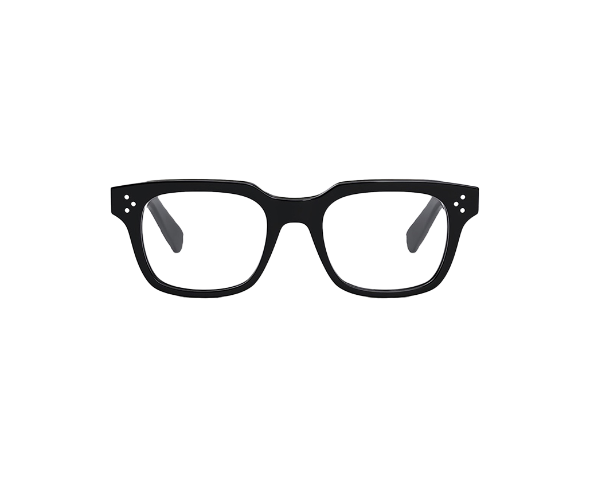 Lunettes de vue CL50120I de la marque Celine, monture optique pour femmes, avec un design rectangulaire fabriquée en acétate noir disponible dans les boutiques Atelier Lou Paris 