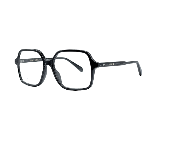 Lunettes de vue CL50126I de la marque Celine, monture optique pour femmes, avec un design carré oversize fabriquée en acétate noir disponible dans les boutiques Atelier Lou Paris 
