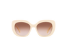 Lunettes de soleil CL40226U de la marque Celine orné du célèbre logo triomphe, monture solaire pour femmes, avec un design cat eye oversize fabriquée en acétate blanc disponible dans les boutiques Atelier Lou Paris 