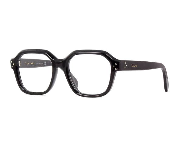 Lunettes de vue CL50096I de la marque Celine, monture optique pour femmes, avec un design rectangulaire fabriquée en acétate noir disponible dans les boutiques Atelier Lou Paris 