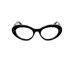 Lunettes de vue CL50113I de la marque Celine, monture optique pour femmes, avec un design cat eye fabriquée en acétate noir disponible dans les boutiques Atelier Lou Paris 