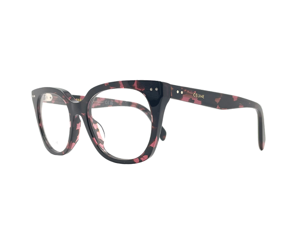 Lunettes de vue CL50116I de la marque Celine, monture optique pour femmes, avec un design cat eye fabriquée en acétate écaille rouge disponible dans les boutiques Atelier Lou Paris 