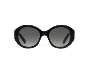 Lunettes de soleil CL40240I de la marque Celine, monture pour femmes, avec un design oversized rond fabriquée en acétate noir disponible dans les boutiques Atelier Lou Paris 