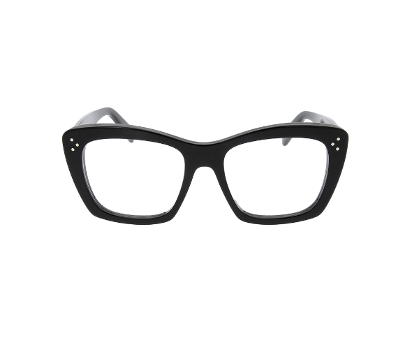 Lunettes de vue CL50108I de la marque Celine, monture optique pour femmes, avec un design papillonnant fabriquée en acétate noir disponible dans les boutiques Atelier Lou Paris 