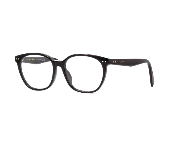Lunettes de vue CL50099I de la marque Celine, monture optique pour femmes, avec un design arrondi fabriquée en acétate noir disponible dans les boutiques Atelier Lou Paris 
