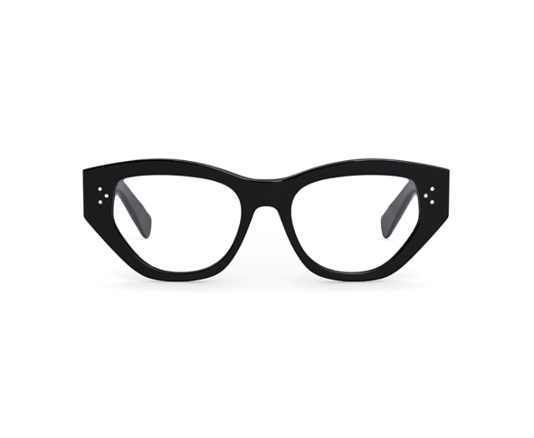 Lunettes de vue CL50111I de la marque Celine, monture optique pour femmes, avec un design géométrique fabriquée en acétate noir disponible dans les boutiques Atelier Lou Paris